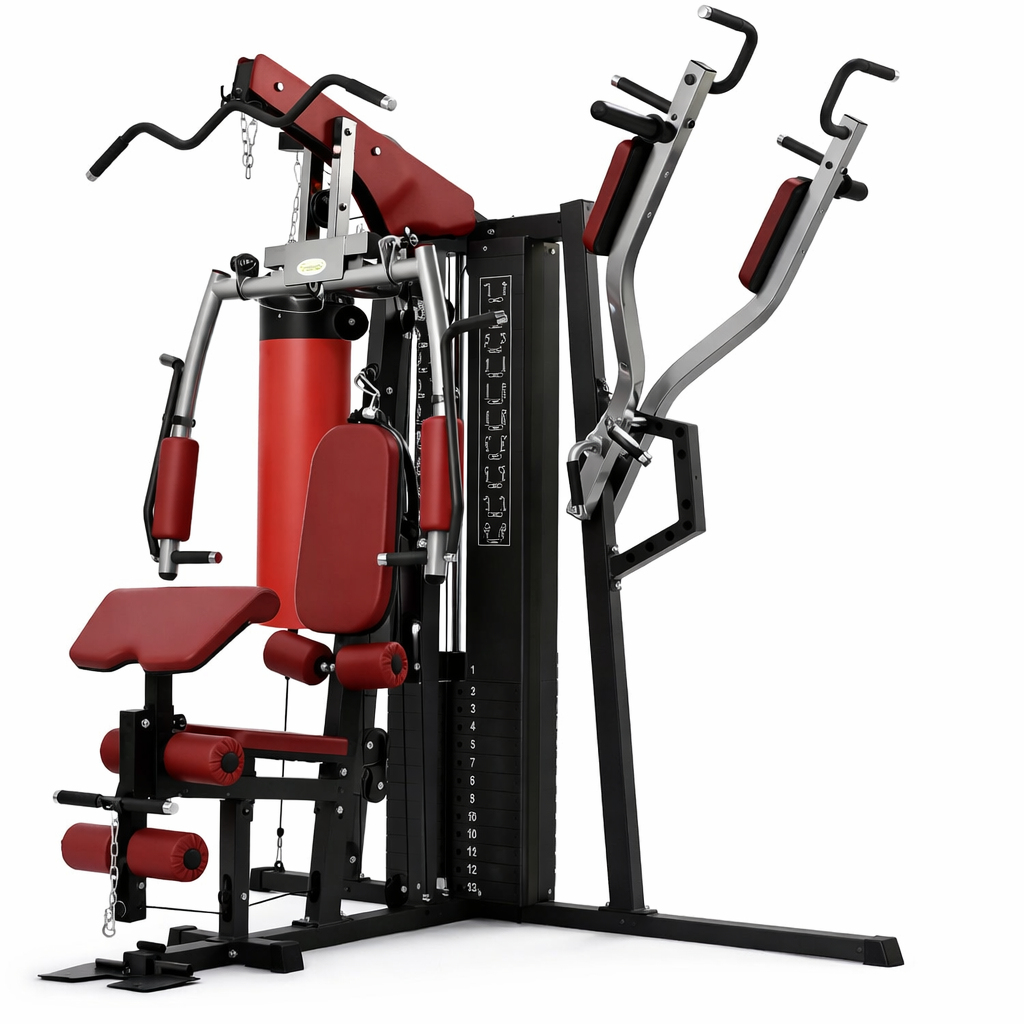 4-Station Home Gym Machine with 100 kg Weight Stack, Bench & Punching Bag in ethiopia - NEGAD